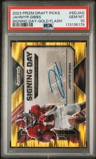2023 PANINI PRIZM DRAFT PICKS SIGNING DAY GOLD FLASH JAHMYR GIBBS 3/5 PSA 10
