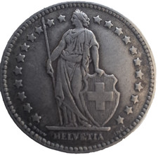 Silbermünze Schweiz 1 Franken 1940 - Helvetia - Swiss Silver Franc