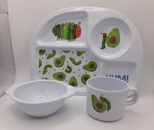 World Of Eric Carle 3 pc. Avocado Feeding Set: Divided Plate, Bowl, Cup