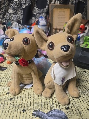  1990er Yo Quiero Taco Bell Chihuahua Hund Plüschtier Maskottchen Menge 2 Gespräche noch