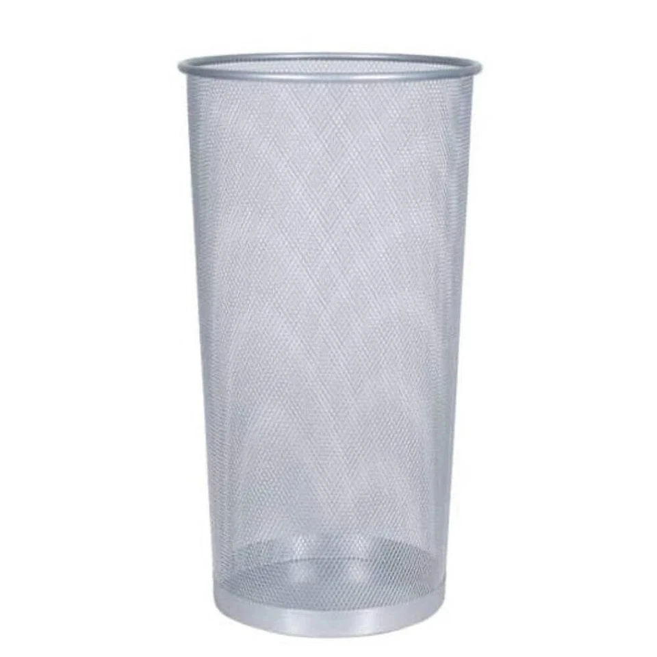 Porta Ombrelli Cesto Cestino In Metallo Traforato Casa Colore Argento 50 Cm - Immagine 3 di 4