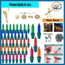 60 Pcs Multi-Colored Incandescent Mini Light Bulbs Waterproof for Christmas