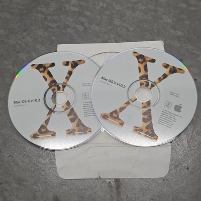 Apple Mac OS X v10.2 Install Discs 1 & 2 2002 OEM Retail 2Z691-3705-A