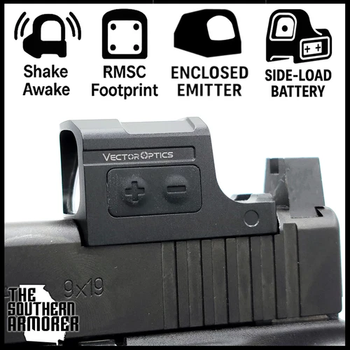 ENCLOSED 3 MOA RED DOT RMSc SHAKE AWAKE GLOCK® 43X 48 P365® MAX-9® CANIK® PSA®