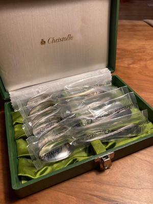 Christofle Coffee Spoon Set of 6 Unused w/Box
