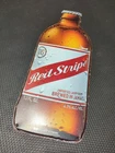 Vintage Red Stripe Beer Bottle Shaped Tin Bar Sign Wall Decor