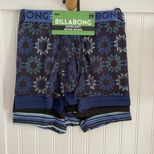 Billabong Boys Teens Boxer Briefs 4 Pack Size Print  Solid Large NWT