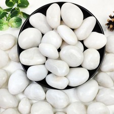 20lbs White River Rocks, 1-2 Inch Natural Pebbles for Indoor Plants, High Pol...