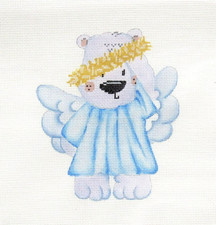 Pretty Little Lines CBK Nativity Angel in Blue Handpainted Needlepoint Canvas 04