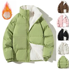 Couples Stand-up Collar Coat With Pockets Fashion Winter Warm Plush Thickened Ja