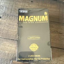 Trojan Magnum Large Size Lubricated Condoms 12 Pack Special Reservoir Tip