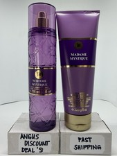 2 PACK MADAME MYSTIQUE BATH  BODY WORKS FINE FRAGRANCE MIST  BODY CREAM,8oz.