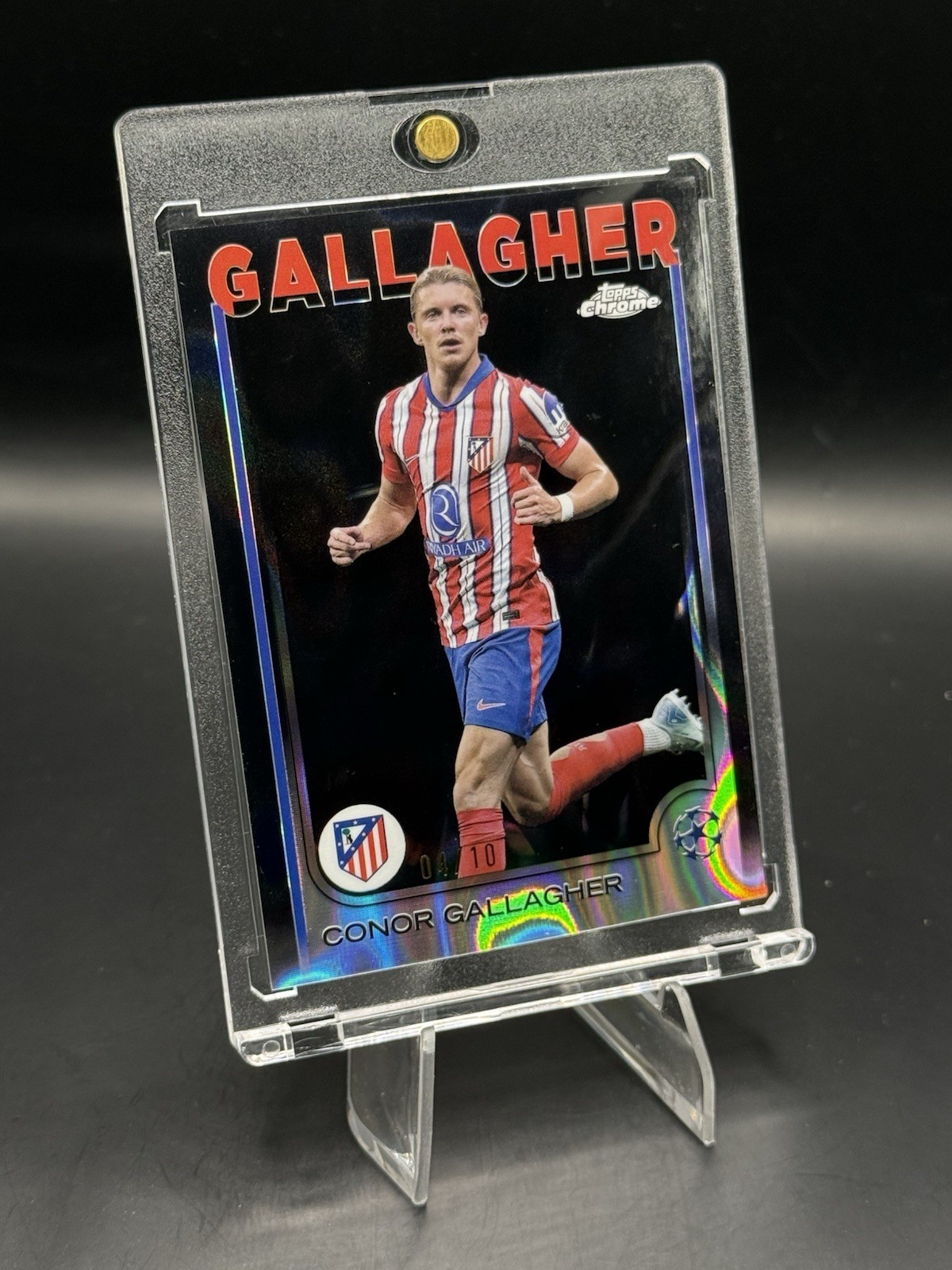 2025 Topps Chrome- UCC Conor Gallagher True Black /10 Atletico Madrid SSP view 2