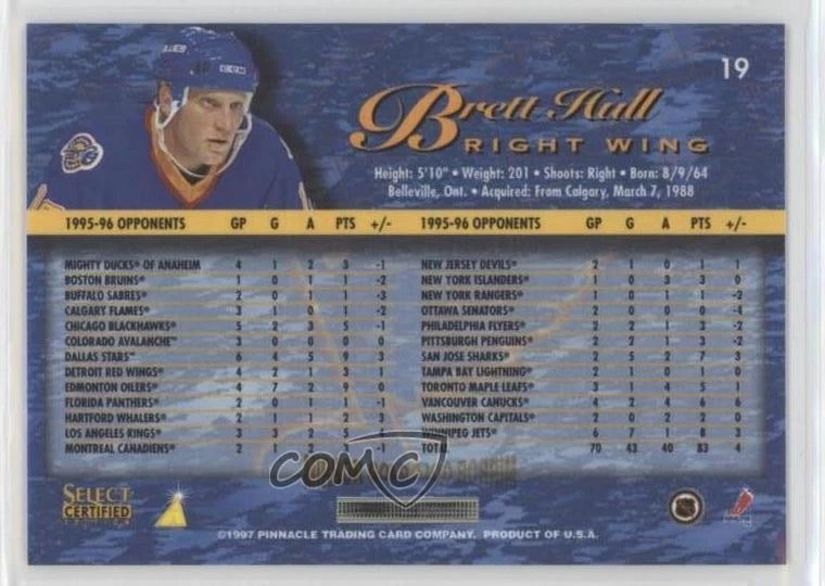 1996-97 Select Certified Mirror Gold Brett Hull #19 HOF - Image 2 of 2