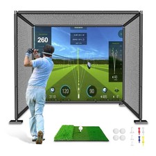 YUNIC Metal Golf Driving Cage with Simulator Impact Screen