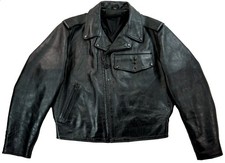 TAYLORS US Vintage PJ-27 Police Biker Motorrad Lederjacke 52 L