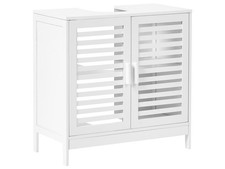 Vanity Unit MISSOULA Bamboo Wood 60 cm White