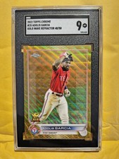 2022 Topps Chrome #25 Adolis Garcia Gold Wave Refractor SGC 9 #48/50