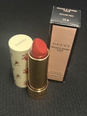 GUCCI Rouge A Levres Voile Goldie Red 25 Lipstick Sheer Lip Colour NEW $50 RV!