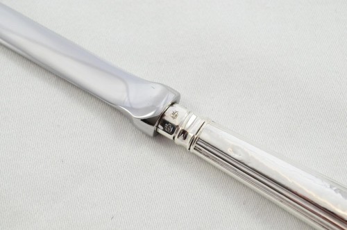 RARE Antique Solid Sterling Silver Handled Letter Opener Thread & Shell 1850 - Picture 4 of 6