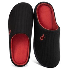 VeraCosy Men's Two-Tone Memory Foam House Slippers Indoor Outdoor Durable Rub...