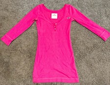 Hollister Women s Pink Henley Top V-Neck Slim...