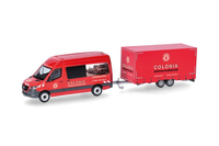 Herpa, Mercedes Benz Sprinter Und 2-Achs-AnhäNger Colonia, 1/87, HER098618