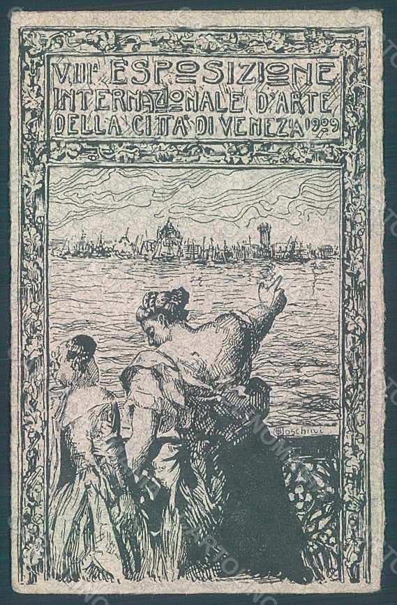 Cartolina Artista Firmata Boschini Lady Venezia VIII Expo 1909 HR1956