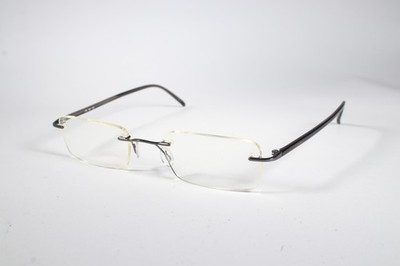 Marchon Brille 770 Unisex Grau 031 Randlos Metall Eyewear Brille Brillengestell