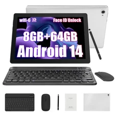 AEEZO Tablet 10.1 inch 8GB ROM 64GB RAM WIFI 5G Android 14 Dual Camera Bluetooth