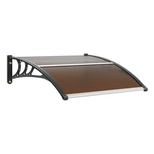 Window Door Awning Canopy UV Rain Covers 38" x 40" PC Sheet Brown
