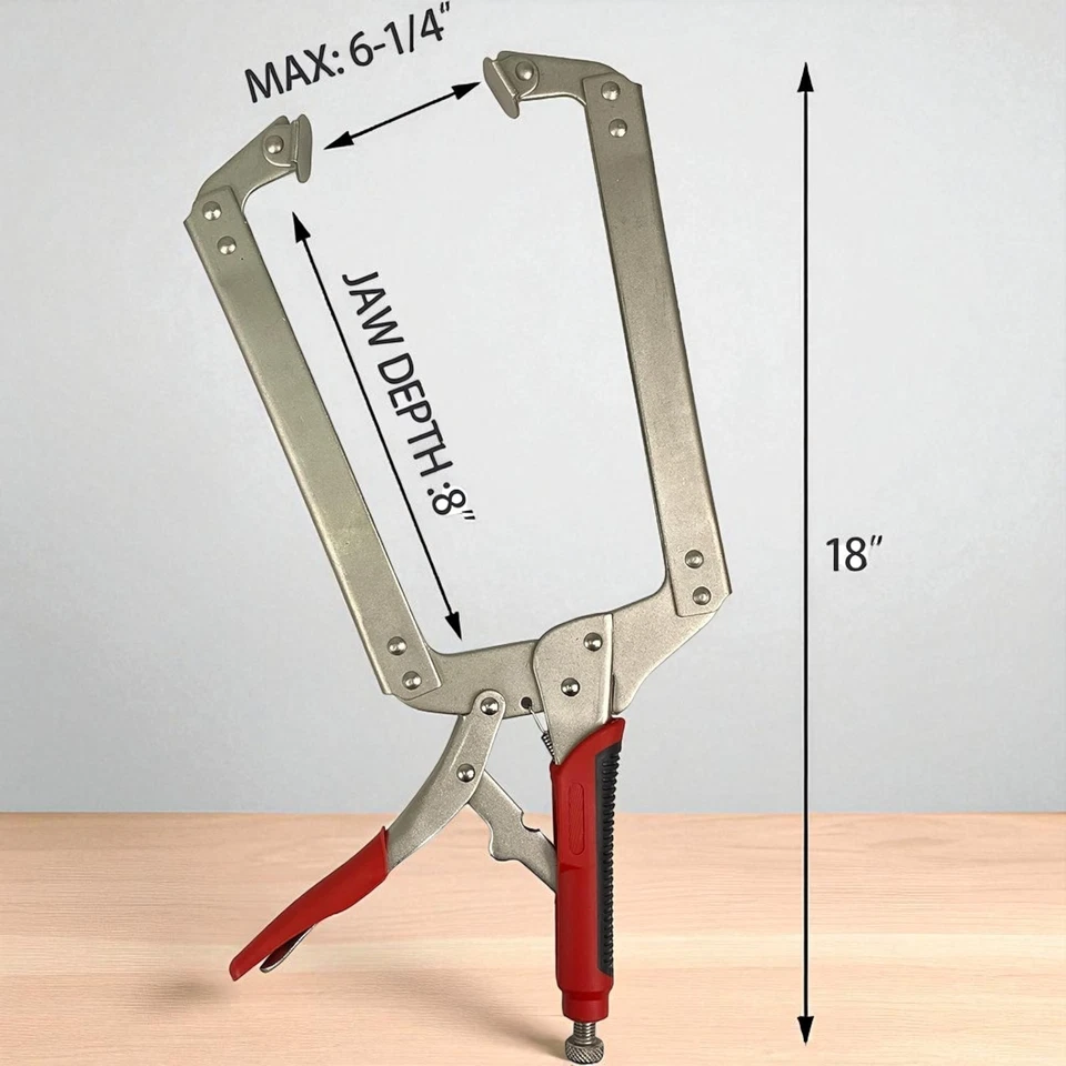 Locking C Clamp HFS(R) Vise Grip Original Swivel Pad Tip 18" 460mm C Clamps DIY - Image 2 of 4