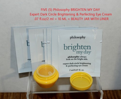 PHILOSOPHY BRIGHTEN MY DAY TINTED EYE CREAM SAMPLES PLUS A LINER USABLE JAR - Picture 7 of 22