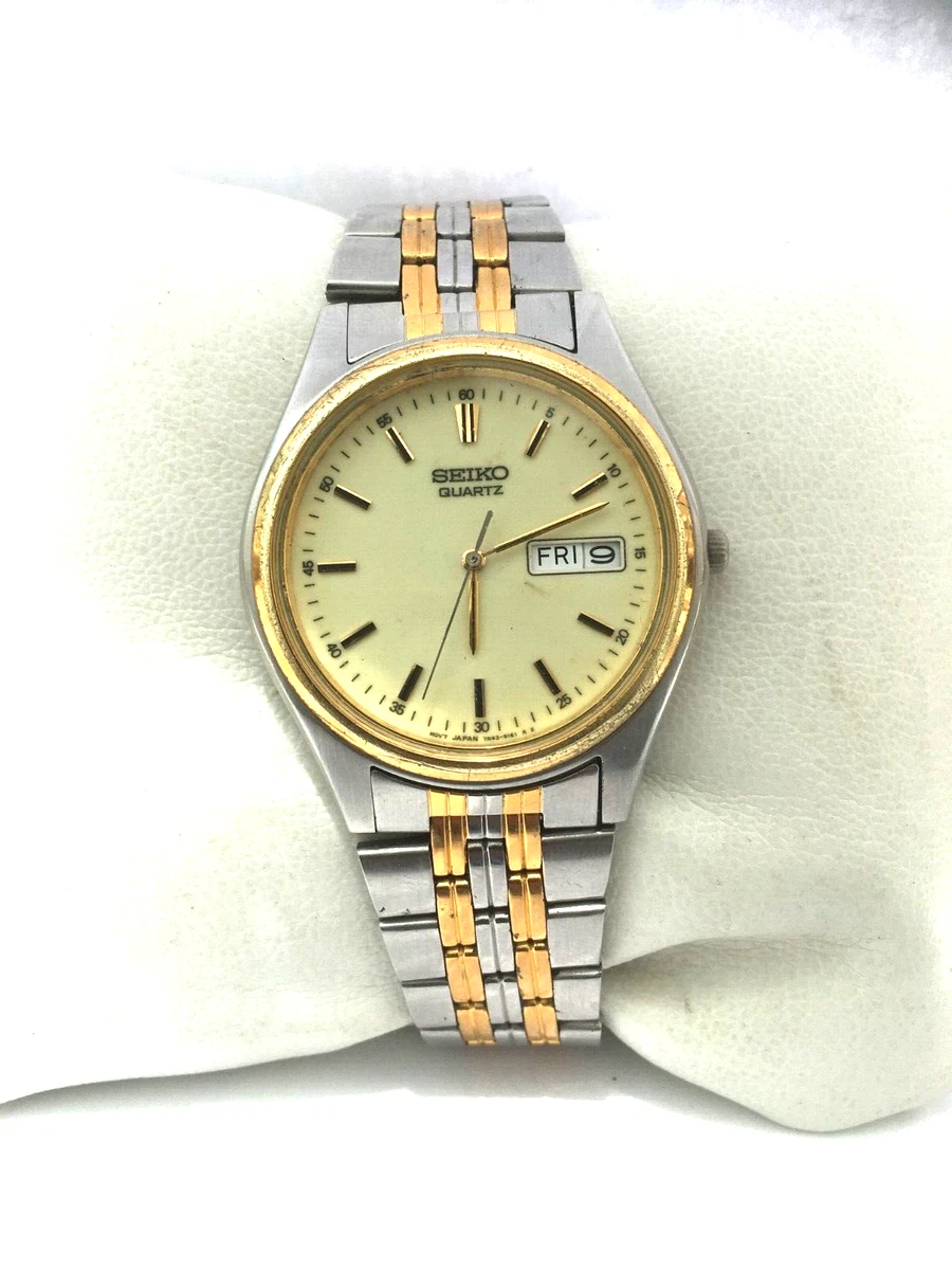 Seiko Mens Quartz Vintage Day Date Luminous Dial Bracelet Watch 7N43 9041