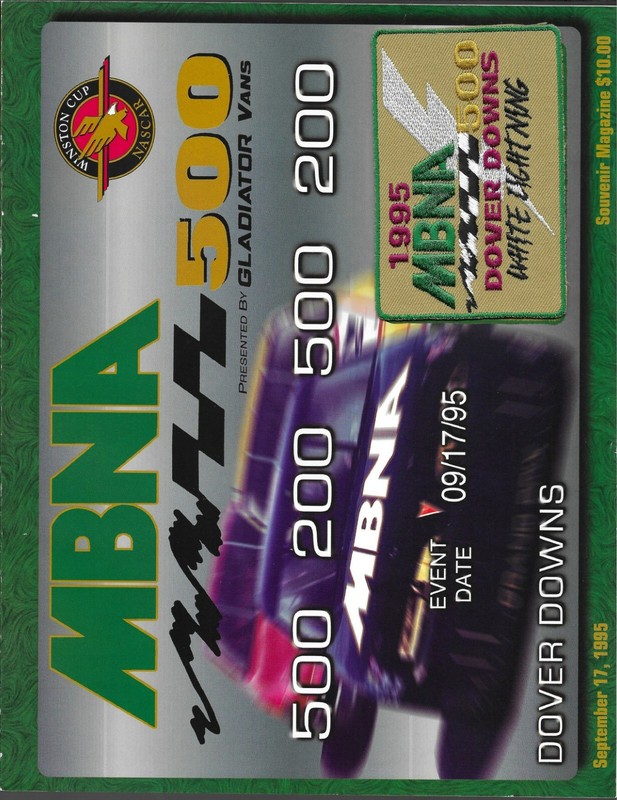 Dover Downs International Speedway 1995 MBNA 500 Program NASCAR