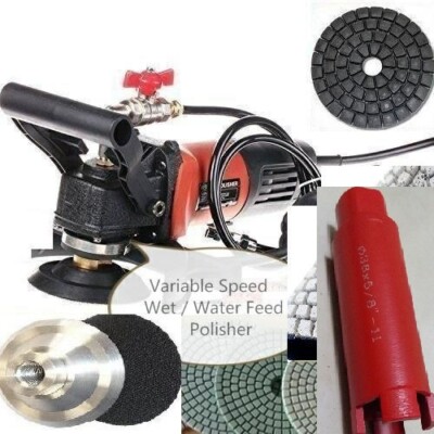 Stone Wet Polisher 1'' 1 3/8'' 2'' Core Bit Hole Saw granite concrete polish pad