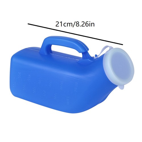 Urinals for Men 1000ml with Cap Lid Male Urinals Plastic Pee Bottles Portable - Picture 3 of 4