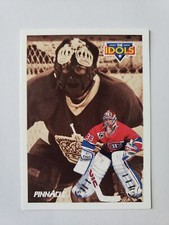 1991-92 Pinnacle Canadiens Hockey Card #387 Patrick Roy IDOL/(Rogie Vachon)