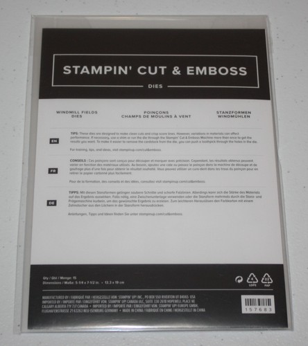 Stampin Up Retired WINDMILL FIELDS Dies NEW - Picture 2 of 2