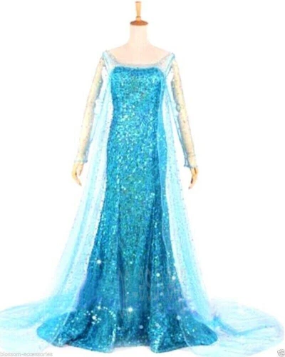 NEU Eiskönigin Elsa Damen Erwachsene Karneval Hochzeit Cosplay Kostüm Kleider DE - Bild 6 von 15