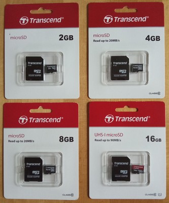 Speicherkarte - Transcend -  zur Auswahl 2GB bis 16GB - MicroSD , MicroSDHC