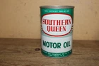 Vintage c.1960 Southern Queen Motor Oil 1 Quart Metal Can Sign NICE