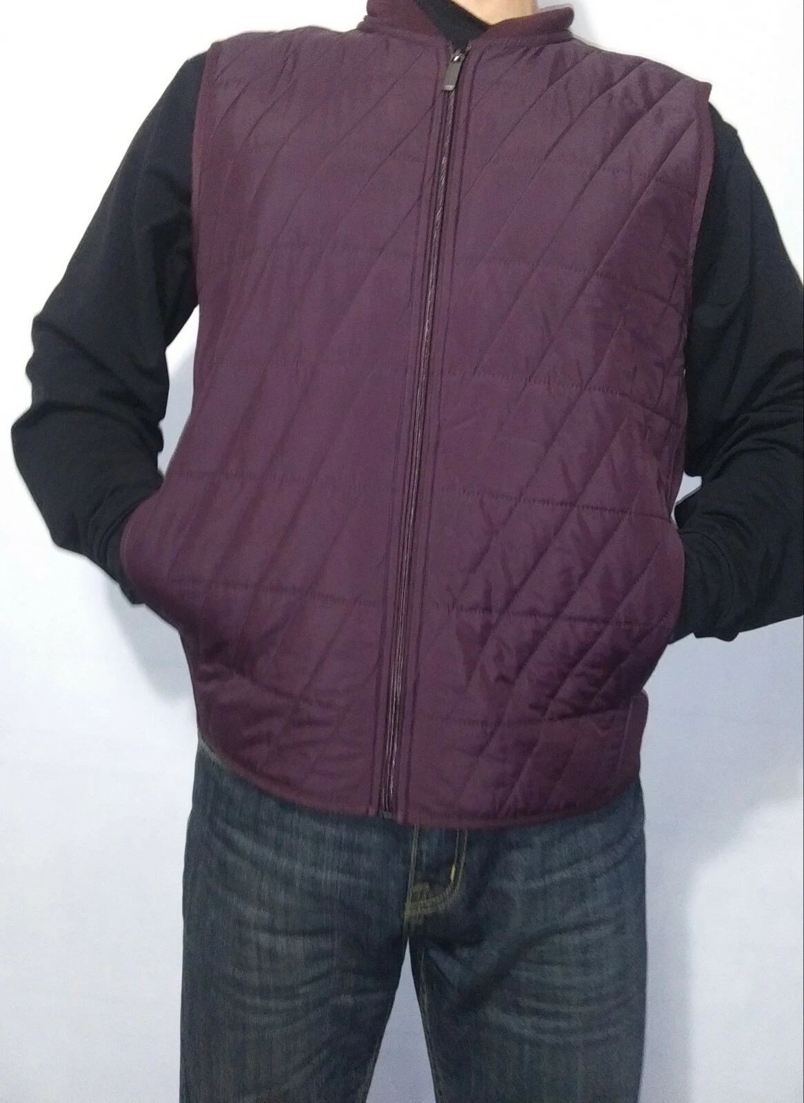 NWT Perry Ellis Mens Quilted Front Outerwear Vest three colors Size S, M, L, XL.