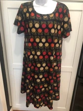 NEW LuLaRoe Dress Shift High Low Geometric Tulips Short Sleeve Comfort Sz M