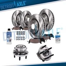 12pc Front Rear Disc Rotor Brake Pads Wheel Bearing and Hubs Kit for Ford Taurus