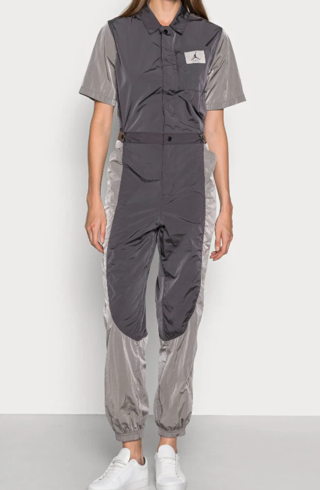 NWT NIKE SzXS JORDAN ESSENTIAL COLOR BLOCK JUMPSUIT GREY THUNDER
