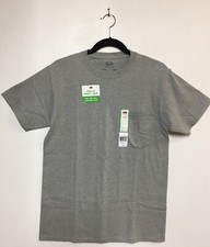 Fruit Of The Loom Men s Gray Basic Tee With Pocket Size Small NWT