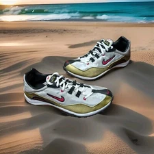 VTG Nike Zoom Waffle XC Size 11.5 Cross Country Shoes Gold Black Atom Red Logo