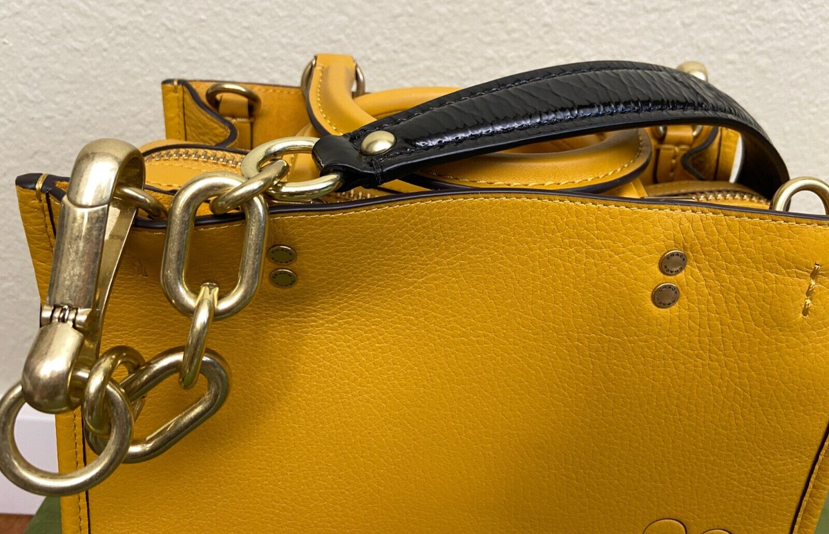COACH X Disney Mickey Mouse Yellow Leather ROGUE 25 C6107 Shoulder