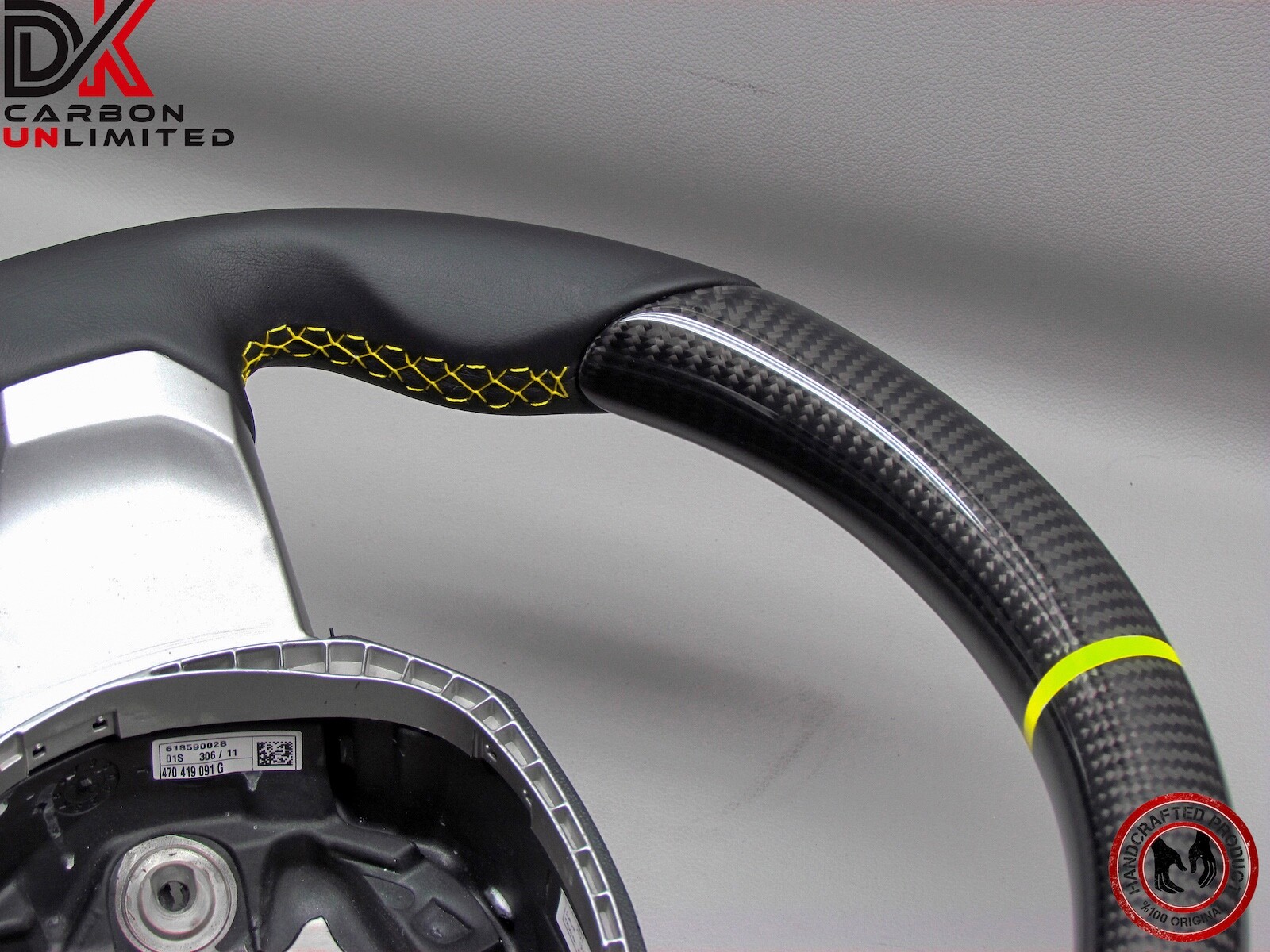 Lamborghini Aventador LP720 LP770 SVJ Yellow Ring Napa Carbon Steering Wheel v4